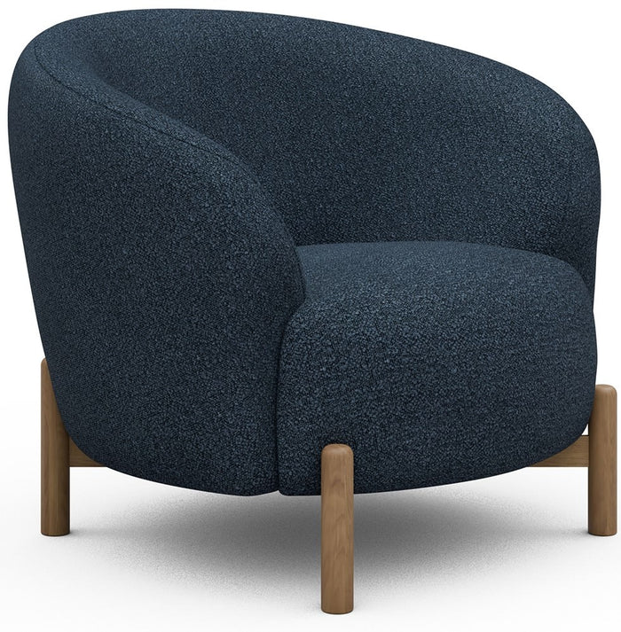 Kragelund Gran Fauteuil Blauw Bouclé | Eiken
