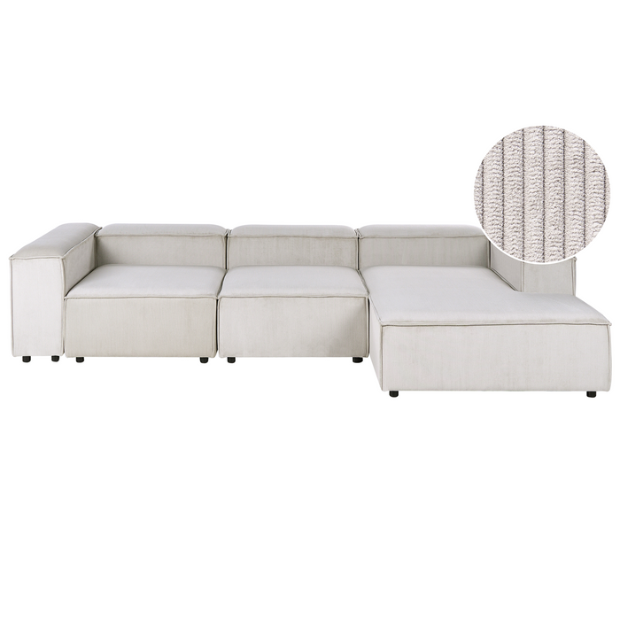 Beliani - ARDAL - Vierzitsbank - Taupe - Linkszijdig - Corduroy