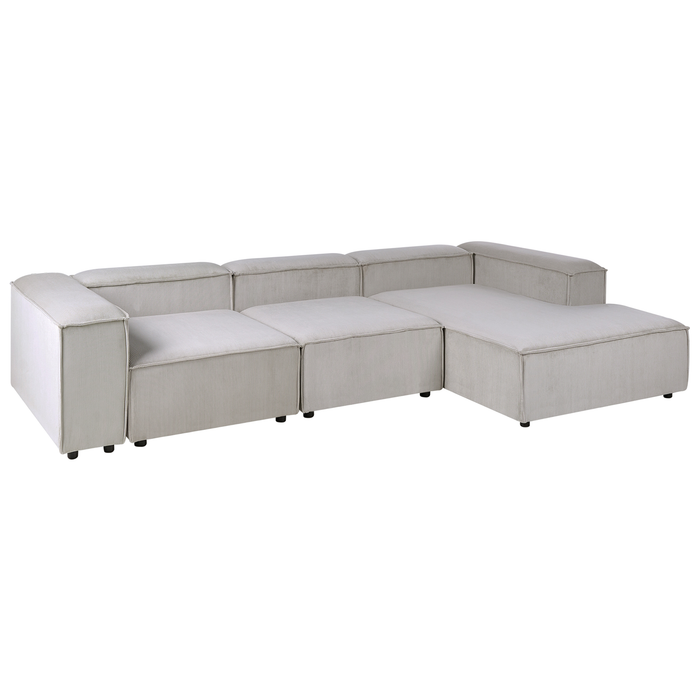 Beliani - ARDAL - Vierzitsbank - Taupe - Linkszijdig - Corduroy