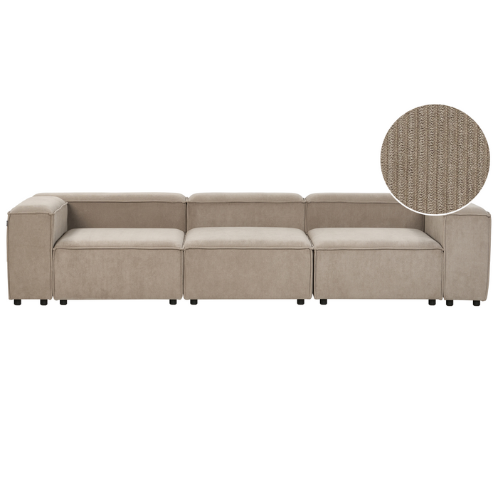 Beliani - ARDAL - Driezitsbank - Lichtbruin - Corduroy