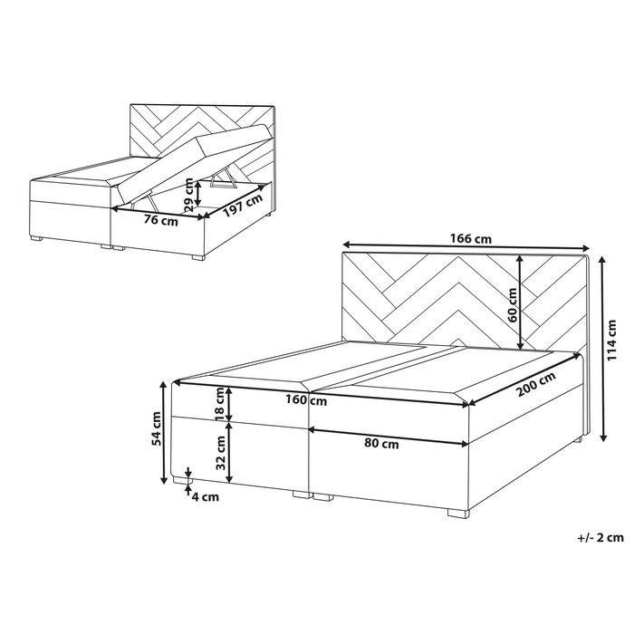 Beliani-ESQUIRE-Boxspringbed-Gebroken wit-160 x 200 cm-Polyester