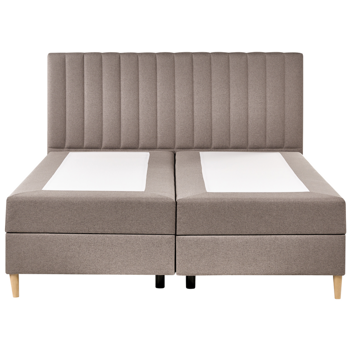 Beliani - OFFICER - Boxspringbed - Taupe - 180 x 200 cm - Polyester