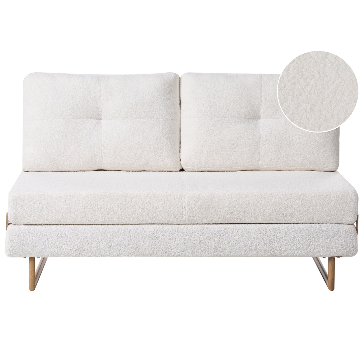 Beliani - JERSLEV - 3-zits slaapbank - Off-white - Bouclé