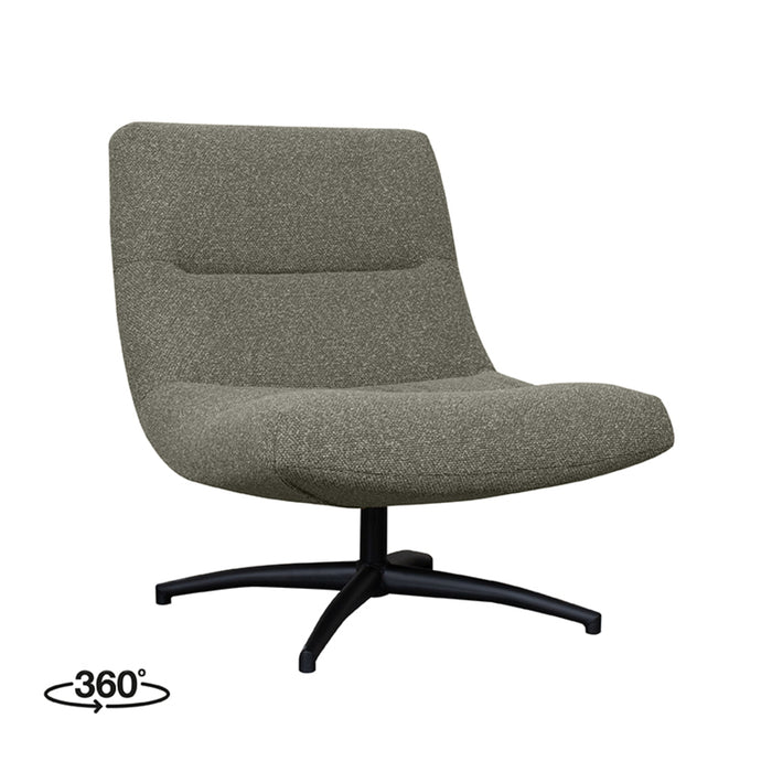 LABEL51 - Draaifauteuil Calix - Mushroom Royal Boucle - Zwart Metaal