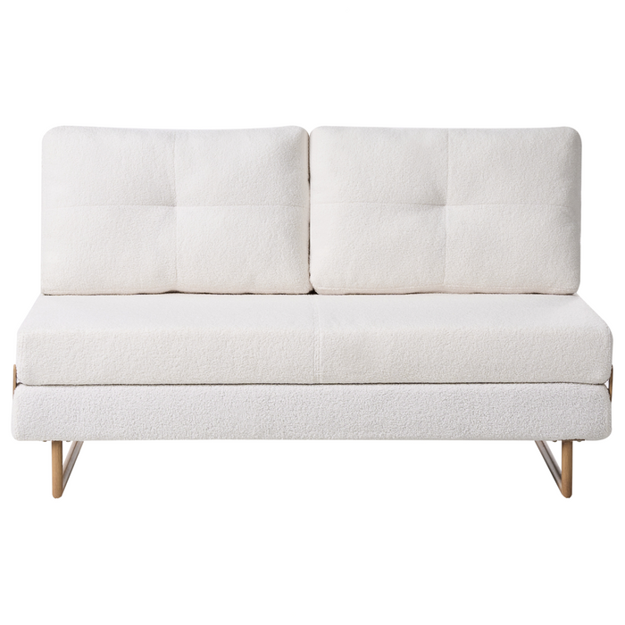 Beliani - JERSLEV - 3-zits slaapbank - Off-white - Bouclé