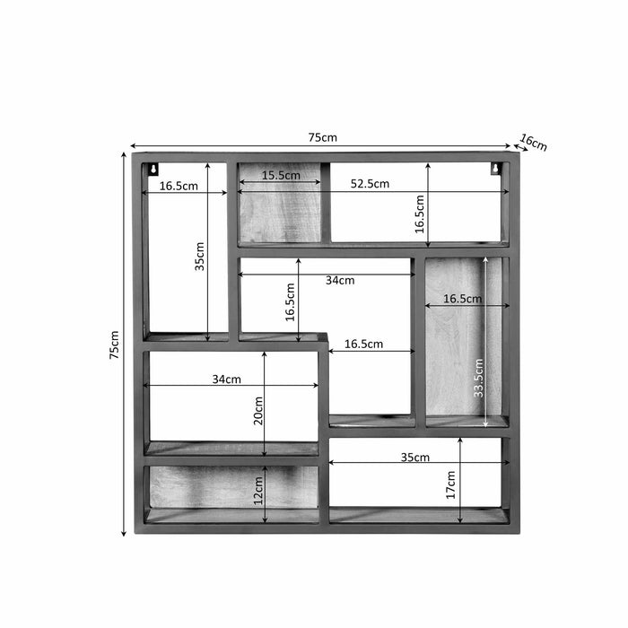 Starfurn - Wandrek New York - Zwart - 15x75x75 cm