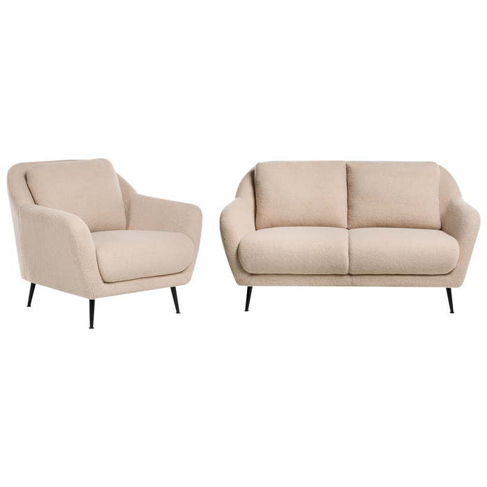 Beliani - EIBY - Bankenset - Beige - Bouclé