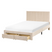 Beliani-LONZAC-Bed met opbergruimte-Beige-120 x 200 cm-Fluweel