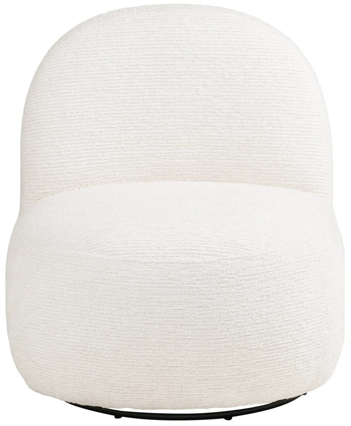 House Nordic Milo Gebroken Wit Draaifauteuil en Poef Set