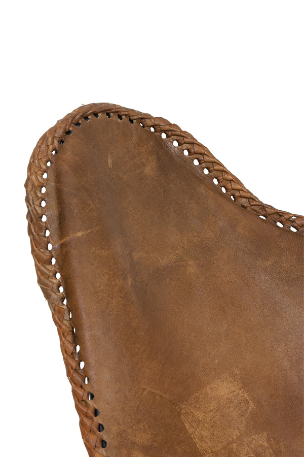 Light & Living Light&living Stoel 72x72x84 cm BUTTERFLY leer bruin