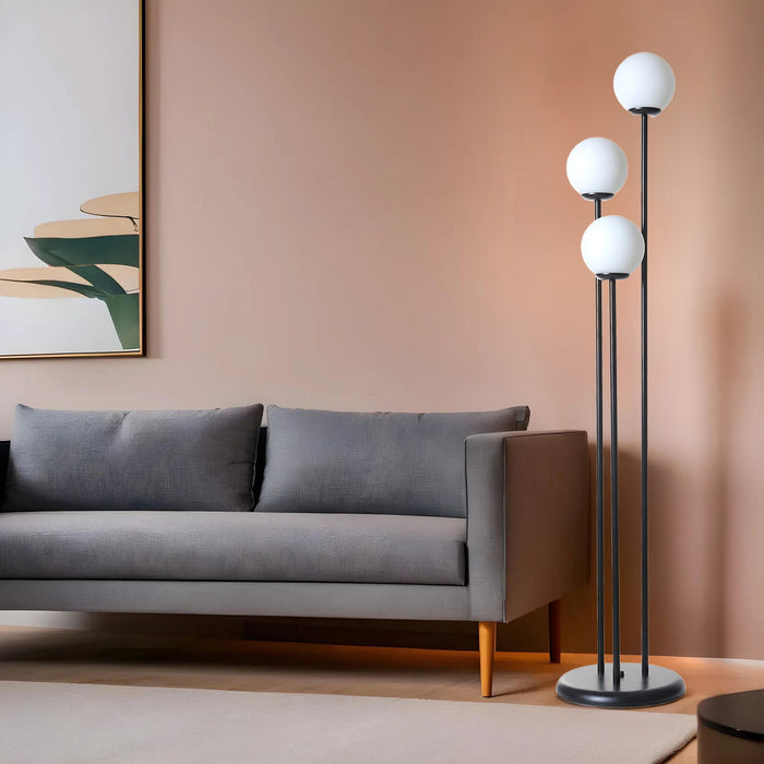 Giga Meubel - Vloerlamp Zwart Metaal - 3-Lichts - 30x30x150cm - Judy