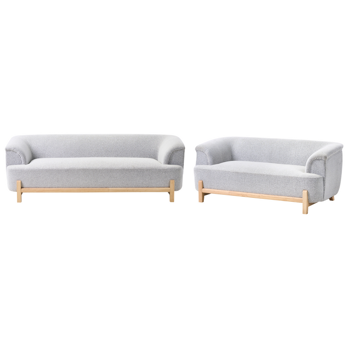 Beliani - ALNOR - Bankenset - Lichtgrijs - Stof