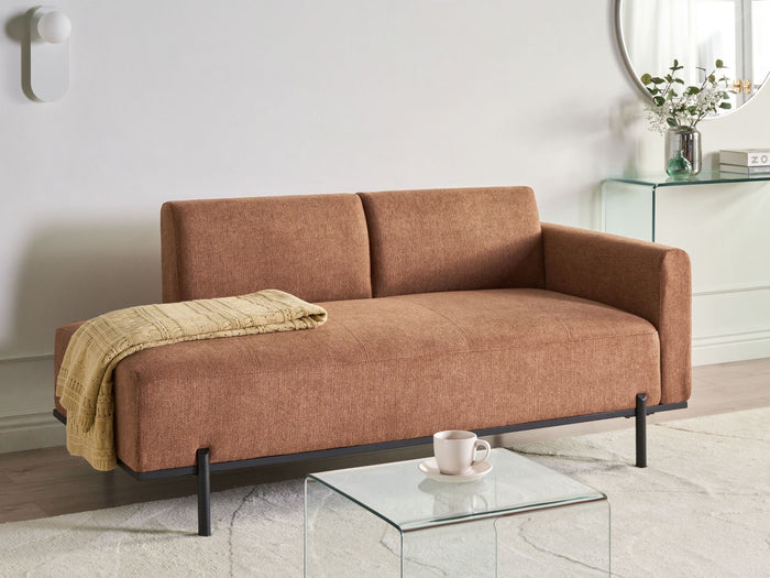 Beliani - SAVASSE - Chaise longue - Goudbruin - Kunstlinnen