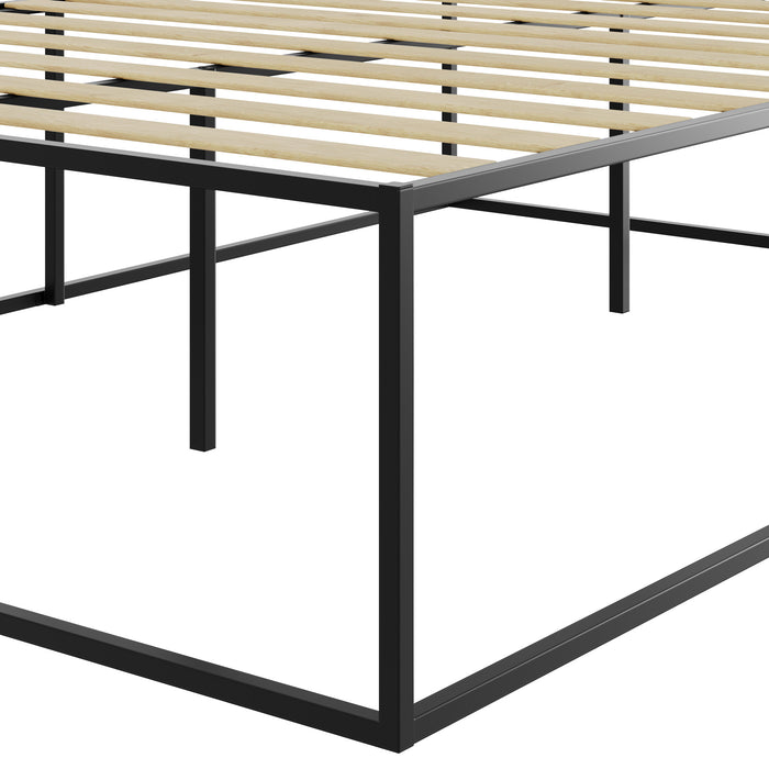 tectake® Metalen bedframe Kyoto met lattenbodem, 250 kg - Zwart