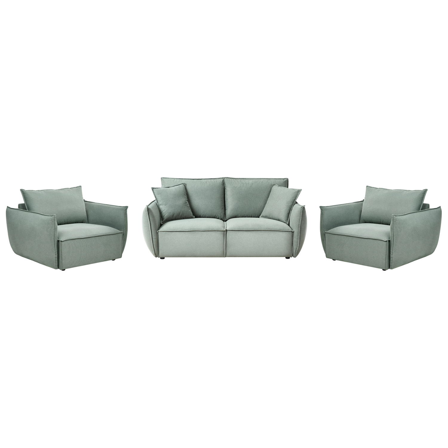 Beliani - KUNES - Woonkamerset - Lichtgroen - Polyester