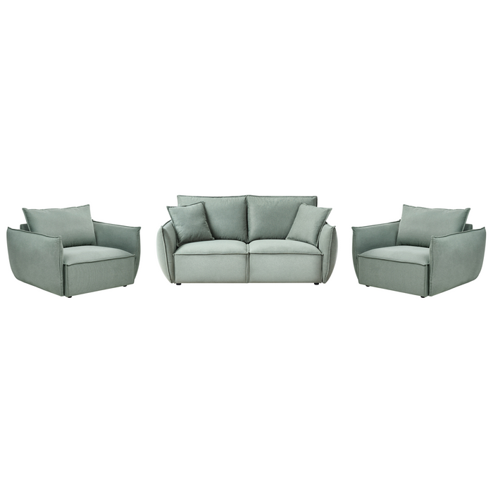 Beliani - KUNES - Woonkamerset - Lichtgroen - Polyester