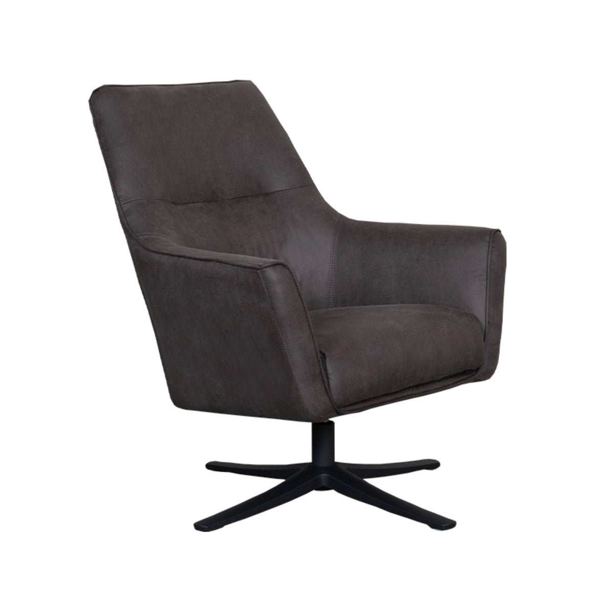 LABEL51 - Draaifauteuil Tod - Antraciet Micro Suede - Zwart Metaal