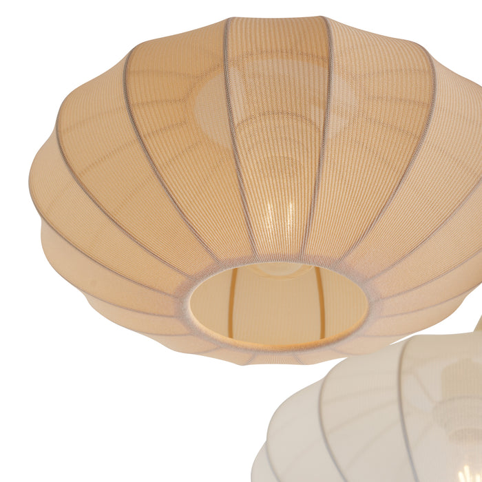 QAZQA Japandi plafondlamp wit met beige en bruin 3-lichts - Multi