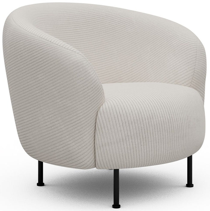 Kragelund Gran Fauteuil Ivory Corduroy Cirkel-Poot