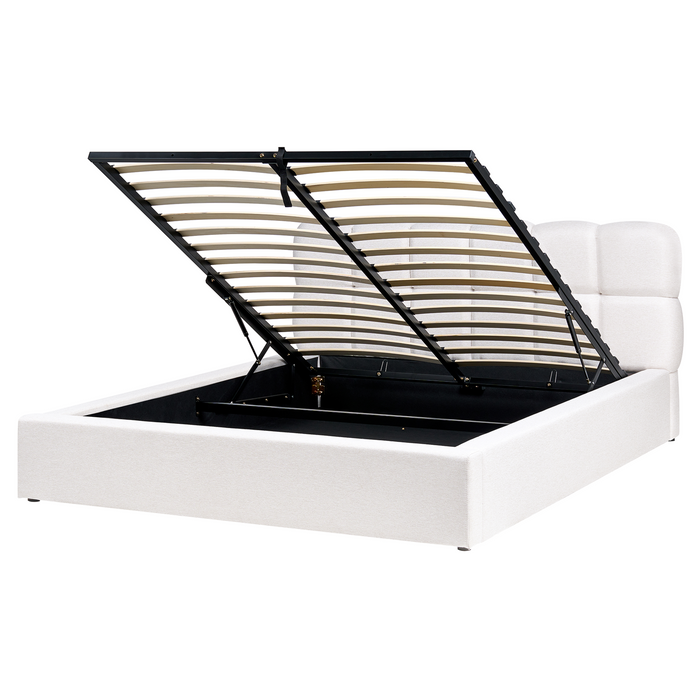 Beliani-BASTON-Bed met opbergruimte-Off-white-160 x 200 cm-Stof