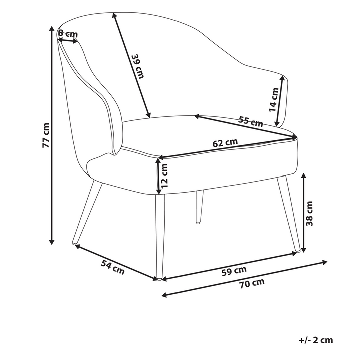 Beliani - KAYLA - Fauteuil - Off-white - Bouclé