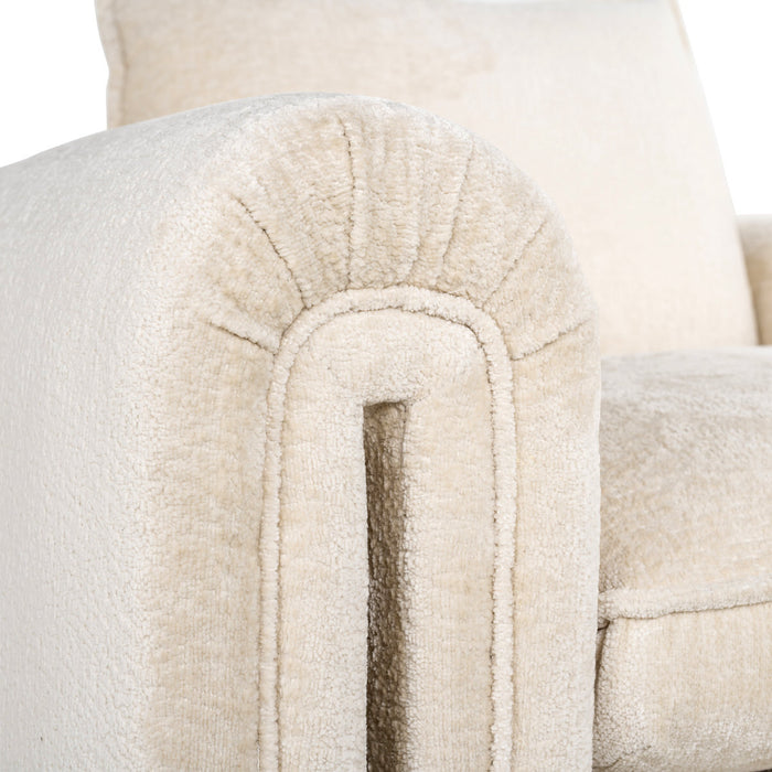 Richmond Interiors Sandro Wit Chenille Fauteuil