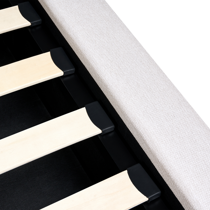 Beliani-BASTON-Bed met opbergruimte-Off-white-160 x 200 cm-Stof