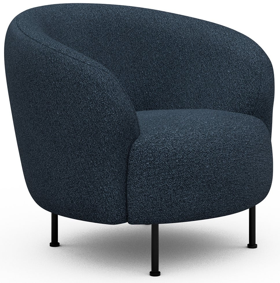 Kragelund Gran Fauteuil Blauw Bouclé Cirkel-Poot