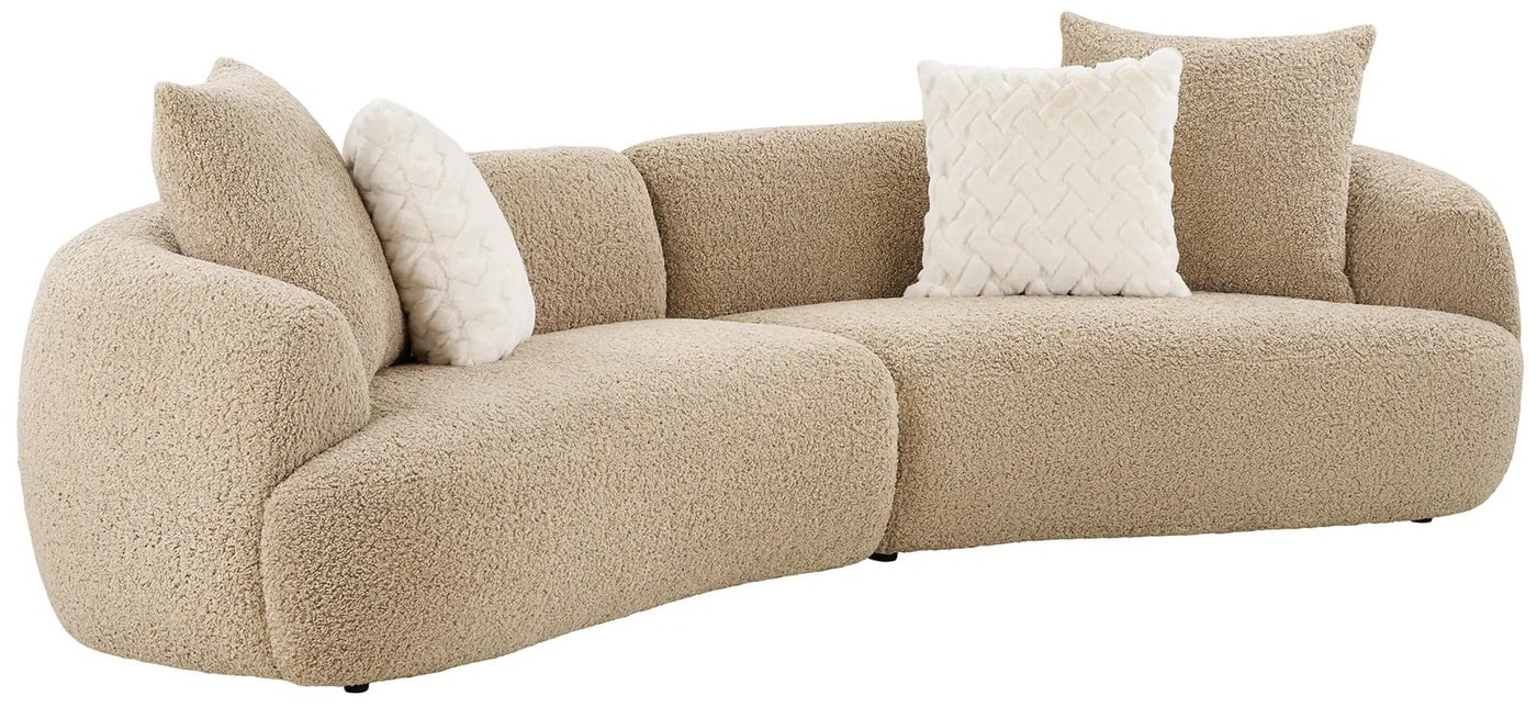 House Nordic Dali Lichtbruin Bouclé 4-Zits Bank