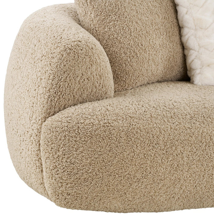 House Nordic Dali Lichtbruin Bouclé 4-Zits Bank