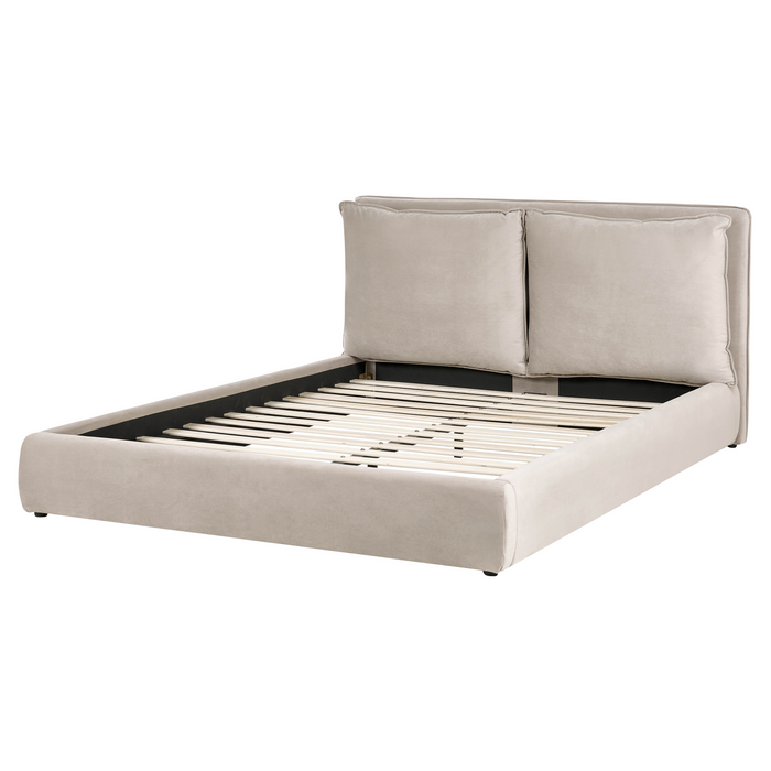 Beliani - BAJONNA - Tweepersoonsbed - Taupe - 160 x 200 cm - Stof