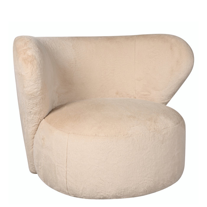 Draaifauteuil Luton - Beige - Textiel - 99x78x87cm (BxHxD)