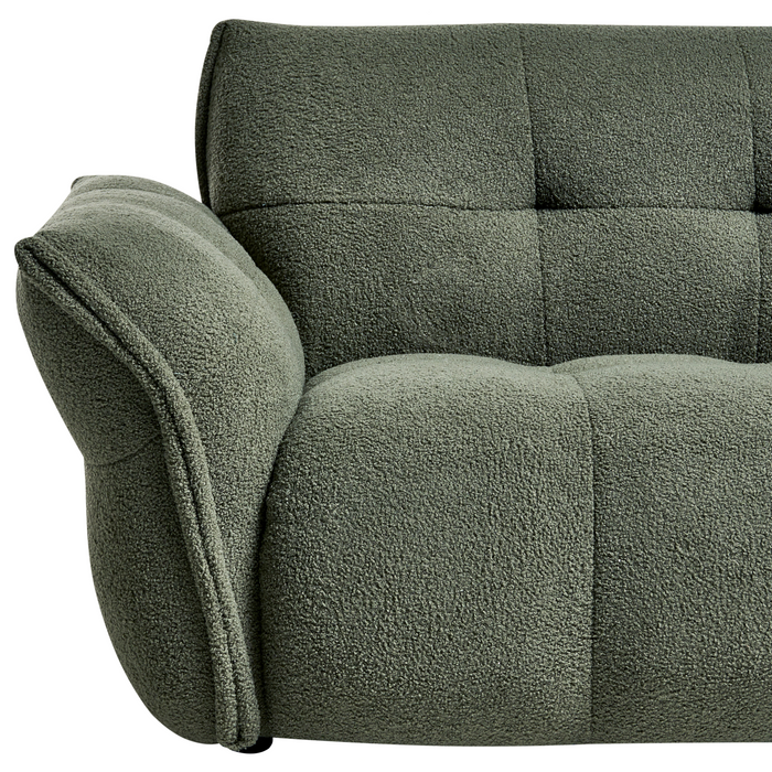 Beliani - HALBA - Tweezitsbank - Donkergroen - Bouclé