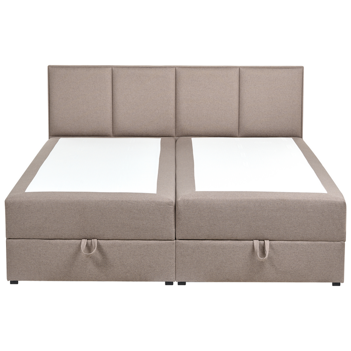 Beliani - BARONET - Boxspringbed - Taupe - 160 x 200 cm - Stof