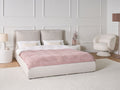Beliani - BAJONNA - Tweepersoonsbed - Beige - 160 x 200 cm - Stof
