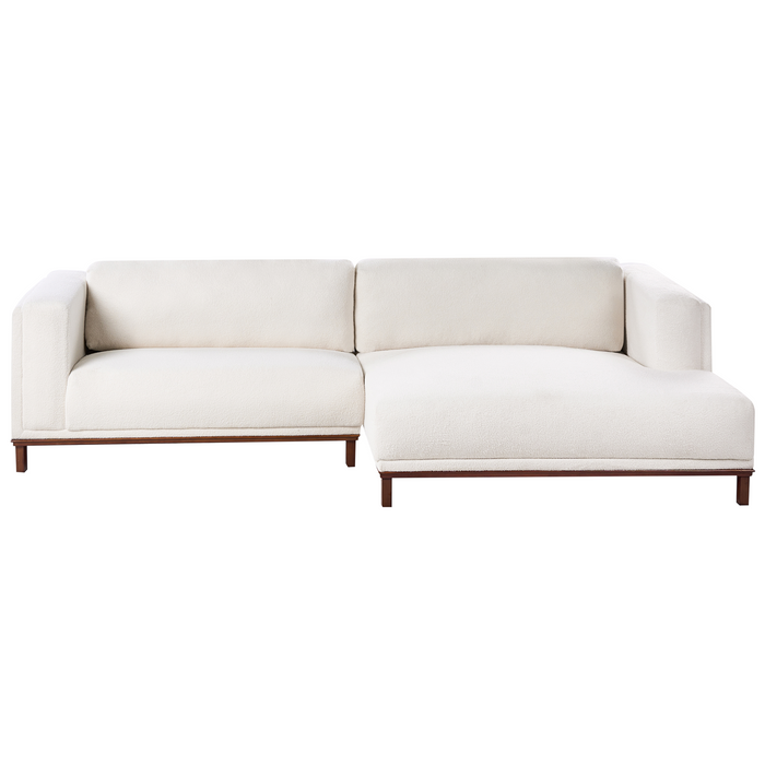 Beliani - VENG - Hoekbank - Gebroken wit - Linkszijdig - Bouclé