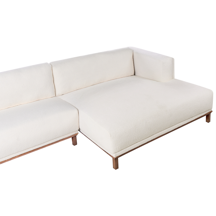 Beliani - VENG - Hoekbank - Gebroken wit - Linkszijdig - Bouclé