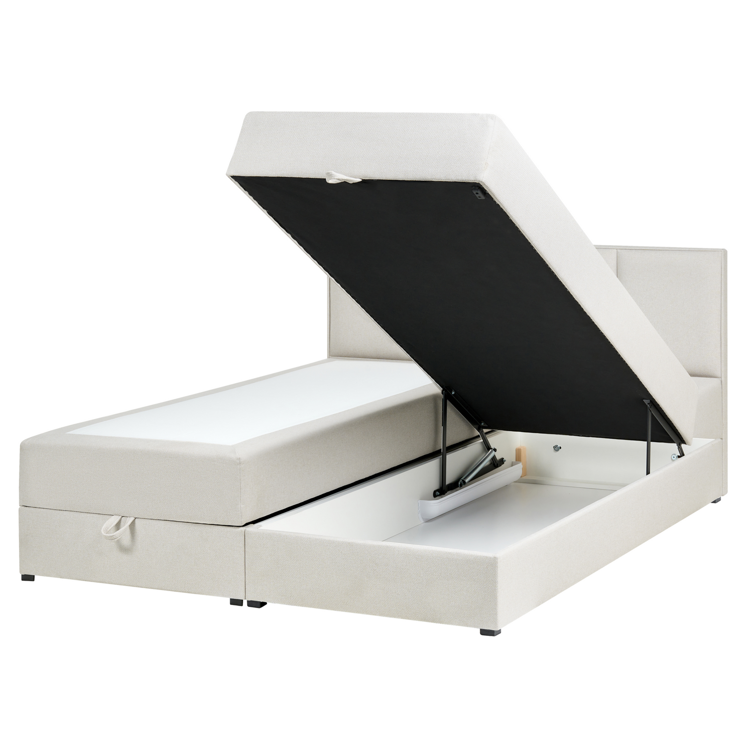 Beliani - BARONET - Boxspringbed - Off-white - 160 x 200 cm - Stof