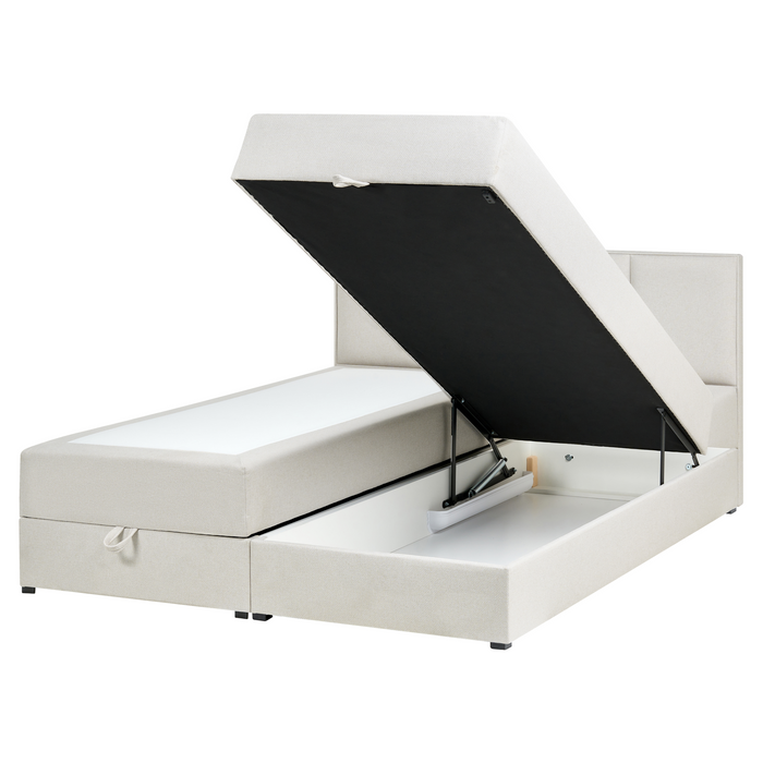 Beliani - BARONET - Boxspringbed - Off-white - 160 x 200 cm - Stof