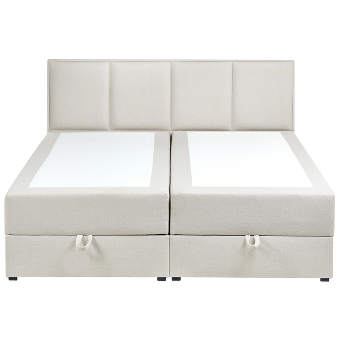 Beliani - BARONET - Boxspringbed - Off-white - 160 x 200 cm - Stof