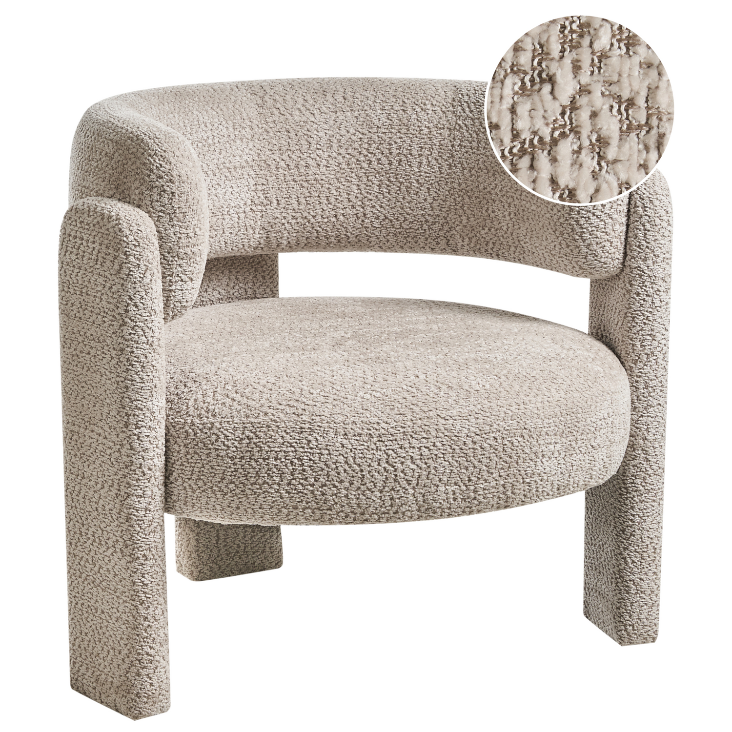 Beliani - BUREA - Fauteuil - Lichtbeige - Chenille