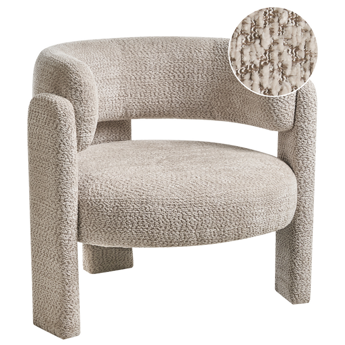 Beliani - BUREA - Fauteuil - Lichtbeige - Chenille