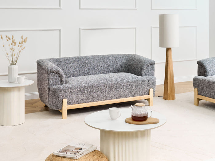 Beliani - ALNOR - Tweezitsbank - Donkergrijs - Polyester