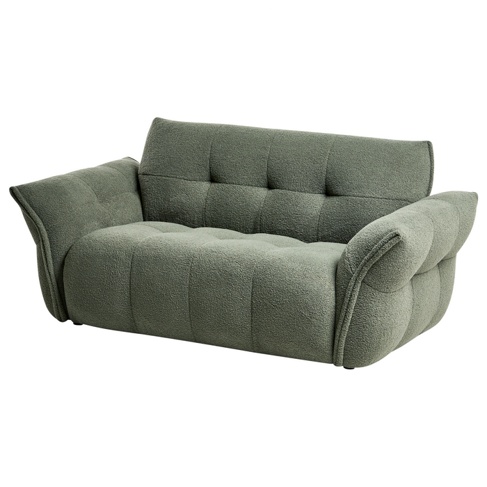 Beliani - HALBA - Tweezitsbank - Donkergroen - Bouclé