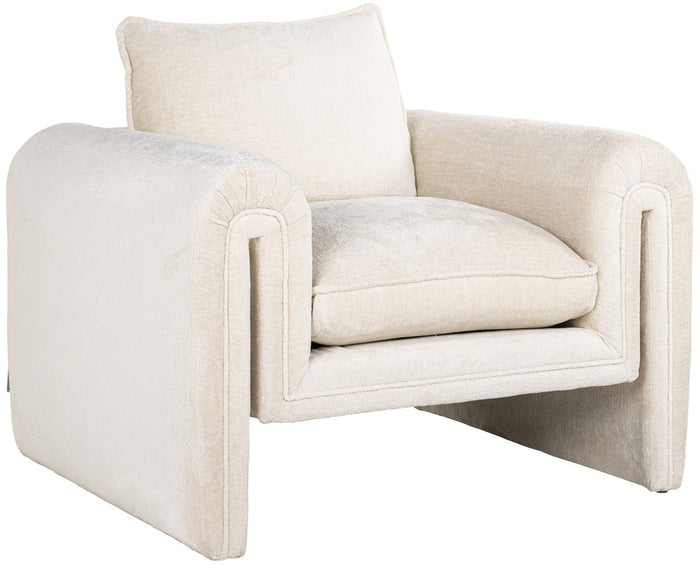 Richmond Interiors Sandro Wit Chenille Fauteuil