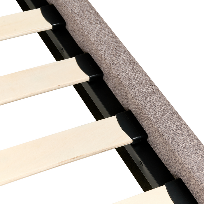 Beliani - CORIO - Tweepersoonsbed - Taupe - 160 x 200 cm - Polyester