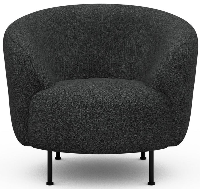 Kragelund Gran Fauteuil Houtskool Zwart Bouclé Cirkel-Poot