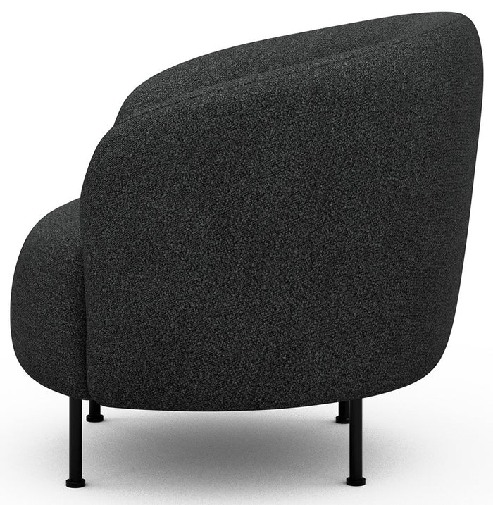 Kragelund Gran Fauteuil Houtskool Zwart Bouclé Cirkel-Poot