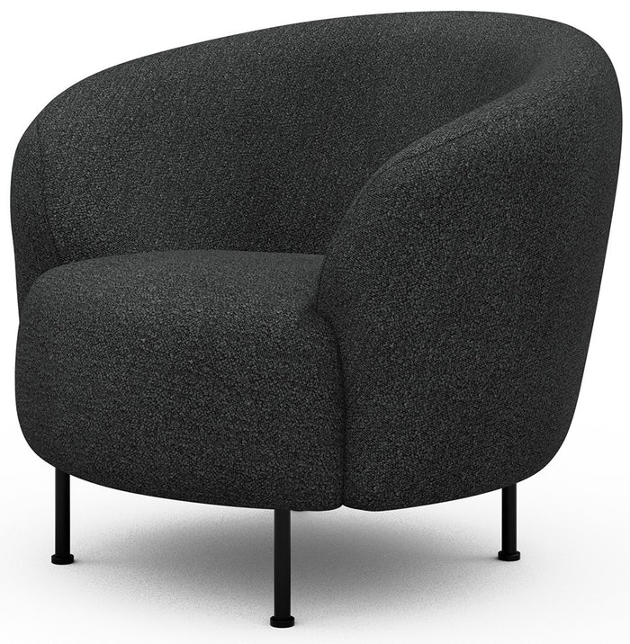 Kragelund Gran Fauteuil Houtskool Zwart Bouclé Cirkel-Poot