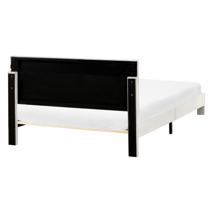 Beliani-LONZAC-Bed met opbergruimte-Gebroken wit-140 x 200 cm-Fluweel